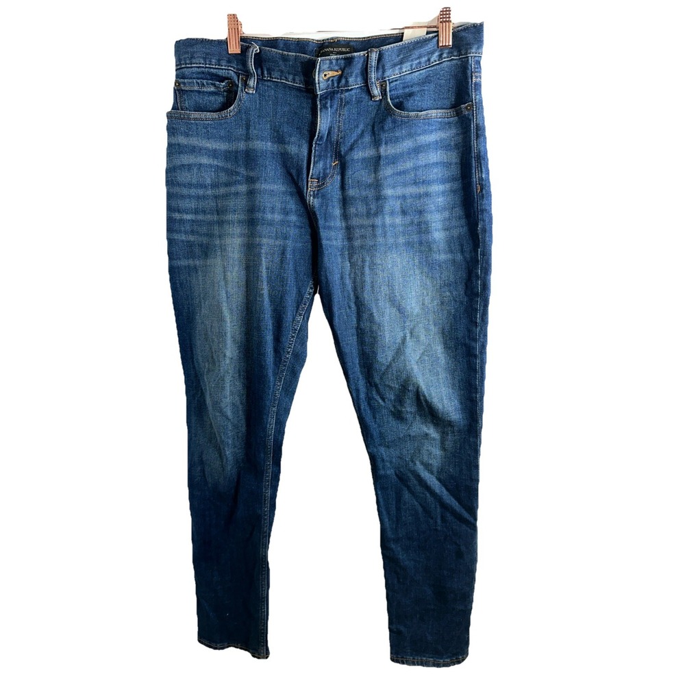 Banana Republic Jeans Mens 33x30 Skinny Fit Dark Wash Stretch Denim Casual Pants